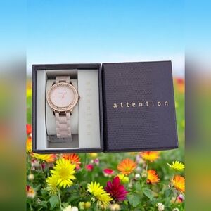New Attention crystal pink watch women juniors